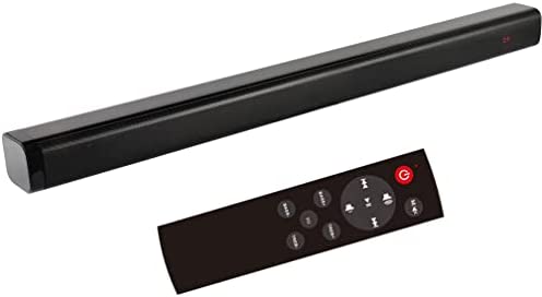 Barre de Son TV pour TV, Bluetooth 5.0 Haut Parleur Soundbar Ordinateur et écrans Ultra Larges, Bluetooth/Entrée Optique/TV Arc/Entrée AUX/USB/HDMI, télécommande et kit de Montage Mural Fiche Technique et Prix au Maroc