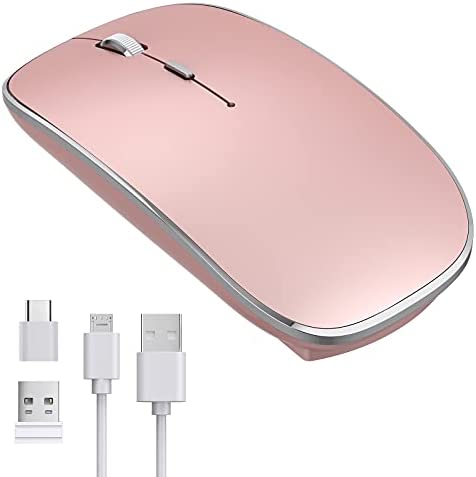 Leolee Souris sans Fil Rechargeable, Souris sans Fil 2.4G Silencieuse Mince avec Récepteur Nano USB Type C 1600 DPI Réglables Souris Portable pour PC, Ordinateur Portable, Macbook, Tablet (Or Rose) Fiche Technique et Prix au Maroc