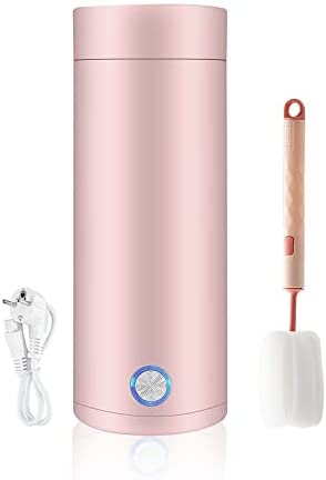 CJBIN Mini Bouilloire de Voyage, 400ml Bouilloire Electrique Portable, Bouilloire de Voyage avec Câble Dalimentation et Brosser, Sans Fuite, Arrêt Automatique, pour Le Lait, Le Café et La du Thé, Rose Fiche Technique et Prix au Maroc
