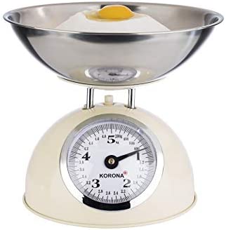 Korona 76151 Retro balance de cuisine PAUL | capacité 5 kg, graduation 20 g | plateau en acier inoxydable inclus | tare - fonction de pesage supplémentaire | grande balance à affichage complet Fiche Technique et Prix au Maroc