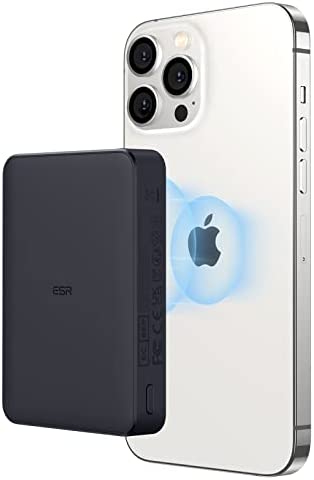 ESR Halolock Banque de Puissance MagSafe avec Câble USB-C, Banque de Puissance de 10000mAh Compatible avec iPhone 14/14 Plus/14 Pro/14 Pro Max et Series iPhone 13/12, Noir Fiche Technique et Prix au Maroc