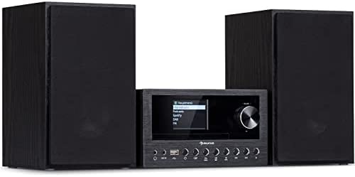 Auna Radio Dab CD Bluetooth 2 Enceintes, Chaine HiFi, Poste Radio FM, Radio Portables Stéréo, Écran LCD, MP3, AUX, Télécommande, Alarme Reveil, Lecteur CD, 2X Enceintes Mini Chaînes Hi-FI, Cable Fiche Technique et Prix au Maroc