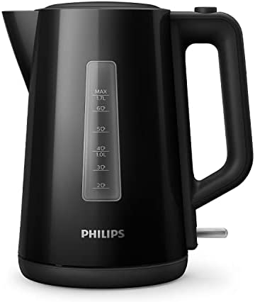 Philips Bouilloire Électrique - 1.7 L, Couvercle à Ressort et Voyant Lumineux, Socle 360°, Noir (HD9318/20) Fiche Technique et Prix au Maroc