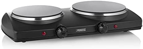 Plaque de cuisson vitrocéramique 2 feux Princess 303021 - 16 et 19 cm de diamètre - 5 réglages - 800 et 1 200 W Fiche Technique et Prix au Maroc