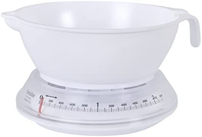 Terraillon T206, Balance de Cuisine Mécanique avec Bol (1 L), Tare Manuelle, Portée 2 kg, Blanc Fiche Technique et Prix au Maroc