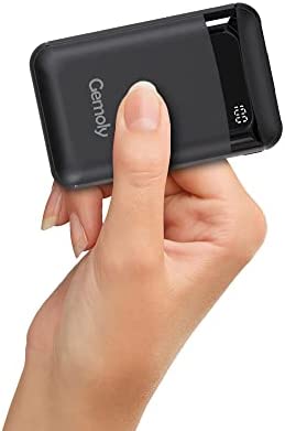 Power Bank 10 000 mAh Mini chargeur portable batterie externe portable avec 2 entrées et 2 sorties 5 V/2,4 A pour iPhone Samsung Galaxy Huawei Smartphone (Noir) Fiche Technique et Prix au Maroc