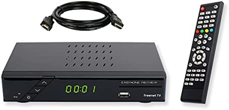 Set-One EasyOne 740 HD DVB-T2, Freenet TV (émetteur privé en HD), PVR Ready, Full HD 1080p, HDMI, LAN, HBBTV, Lecteur multimédia, USB 2.0, 12 V, câble HDMI 1,5 m Fiche Technique et Prix au Maroc