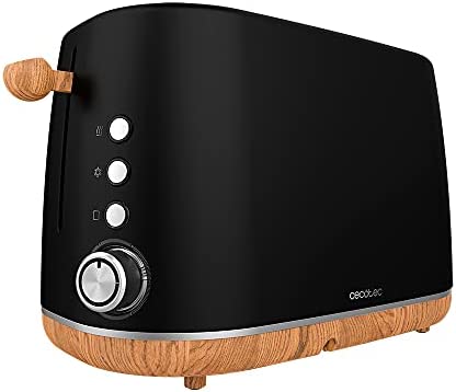 Cecotec Grille-pain Numérique TrendyToast 9000 Black Woody. 900W, 2 Fentes Courtes et extra-larges, Capacité pour 2 Tranches de Pain, Finitions effet bois et Support pour petits pains Fiche Technique et Prix au Maroc
