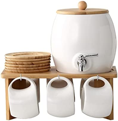 n/a Ceramic Cold Kettle avec robinet Summer Ménage de grande capacité Cold Cold Kettle Cold Kettle Water (Color : A, Size : As the picture shows) Fiche Technique et Prix au Maroc