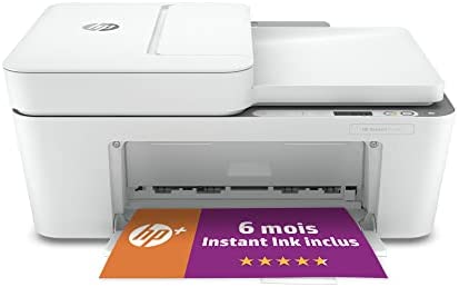 HP DeskJet 4120e Stampante Multifunzione, USB, 33.2 x 42.8 x 20 cm, Bianco/Grigio Fiche Technique et Prix au Maroc