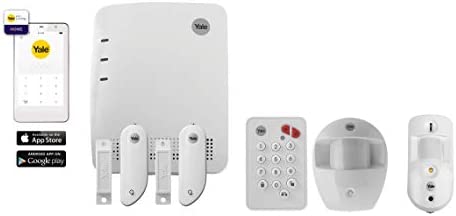 Yale SR-3800i - Alarme Maison Connectée GSM, Système Anti-Intrusion Sans Fil Complet : Sirène 104 dB + Détecteur de Mouvement + Ouverture, Notifications Push, Email et SMS Blanc Fiche Technique et Prix au Maroc