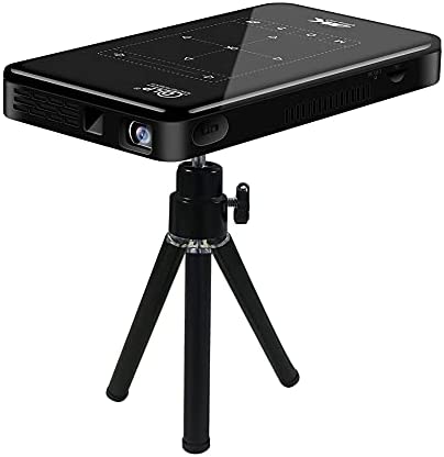 Projecteur Mini DLP, 3D 4K HD 1080P Portable Smart WiFi DLP Beamer Projecteur avec Trépied Home Theater Player Prise en Charge du Système Android/HDMI/USB/Bluetooth/TF Card (EU 100-240V) Fiche Technique et Prix au Maroc