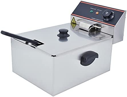 TAIMIKO Friteuse électrique 6L Friteuse Commerciale Friteuse Professionnelle unique réservoir Inox Avec 2 Poignées Plastique 3000W 220V-240V Thermostat 60-200 °C Fiche Technique et Prix au Maroc