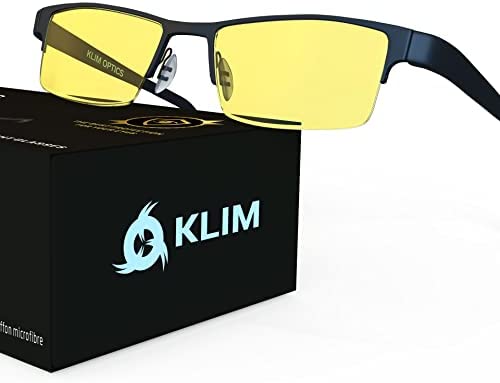 KLIM Optics Lunette Anti Lumiere Bleue - Nouveau - Protège vos Yeux de la Lumière Bleue - Haute Protection pour Écrans - Lunettes Gaming PC Mobile TV - Filtre Anti Fatigue Anti UV Anti Lumière Bleue Fiche Technique et Prix au Maroc