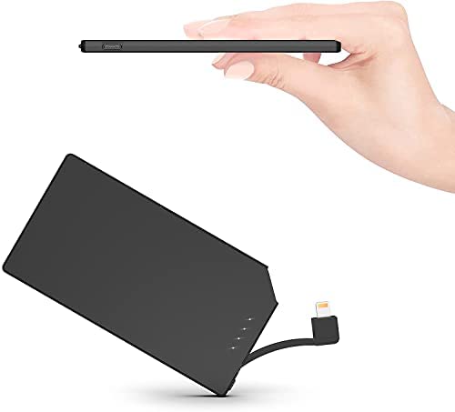 TNTOR Batterie Externe 5000mAh, Fine de 6 mm Power Bank avec Câble pour iphone, Batterie de Secours, Compact, Ultra-Mince et Facile à Porter Chargeur Externe,pour iphone Fiche Technique et Prix au Maroc