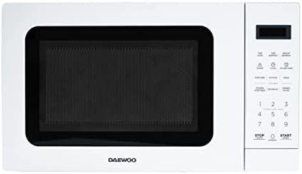 Four à micro-ondes numérique DAEWOO Blanc | 20 litres | Affichage LED avec minuterie numérique | 700W | 11 réglage de puissance | Paramètres de cuisson automatique, de décongélation Fiche Technique et Prix au Maroc