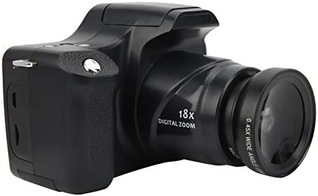 Goshyda Appareil Photo Reflex HD Zoom 18X, écran ACL HD 3 Pouces Lampe Flash intégrée 1500 mAh Appareil Photo numérique Portable léger à Grande capacité(Version Standard + Objectif Grand Angle) Fiche Technique et Prix au Maroc