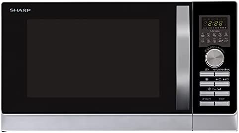 Sharp R843INW 3-in-1 Micro-Ondes à Air Chaud, Grill et Convection/ 25 L/ 800 W/ 1000 W Grill/ 2500 Convection/ 10 Programmes Automatiques/Programme Pizza / Argent Fiche Technique et Prix au Maroc