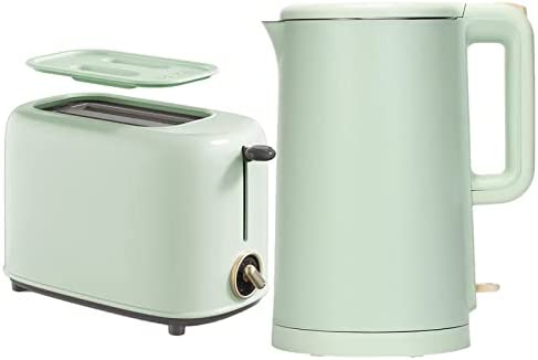 HIMU Ensemble De Cuisine Vert, Avec Bouilloire De 1,5 Litre Et Ensemble Grille-Pain, 1500W Bouilloire Électrique À Ébullition Rapide ＆ Grille-Pain À 2 Tranches, Pour Préparer Le Petit-Déjeuner Fiche Technique et Prix au Maroc