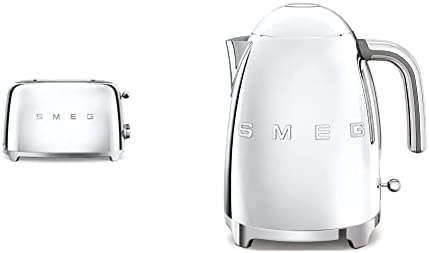 Smeg TSF01SSEU Grille-Pain, Métal, Argenté & KLF03SSEU Bouilloire électrique, 2400 W, 1.7 liters, INOX Fiche Technique et Prix au Maroc