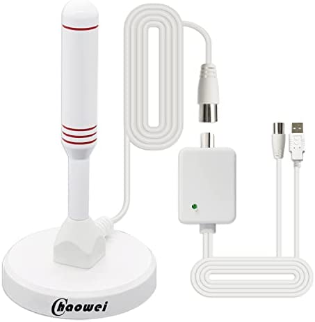 Antenne de télévision intérieure portative à Gain élevé Freeview avec amplificateur de Signal Externe, antenne Haute définition amplifiée de 120 Miles (120 Miles) avec câble Coaxial de 2M Fiche Technique et Prix au Maroc