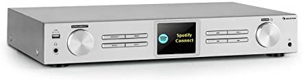 AUNA iTuner Récepteur HiFi - Tuner Internet Radio, Tuner HiFi, Radio FM, Dab+ Connexions Multiples, WiFi, Spotify Connect, UNDOK, USB - with Bluetooth, Argent Fiche Technique et Prix au Maroc