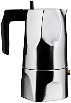 Alessi Mt18/3 Ossidiana Cafetière Espresso en Fonte D'aluminium, Poignée et Pommeau en Résine Thermoplastique, Noir, 3 Tasses Fiche Technique et Prix au Maroc