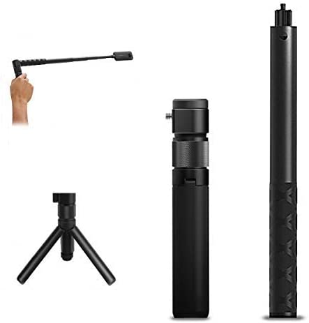 iEago RC Perche à Selfie Bullet Time Bundle Selfie Stick + Trépied Monpod pour Insta360 X3 / Insta360 One X2 / Insta360 One X Caméra Accessoires, Rotatif Alliage d'aluminium Manipuler, Noir Fiche Technique et Prix au Maroc