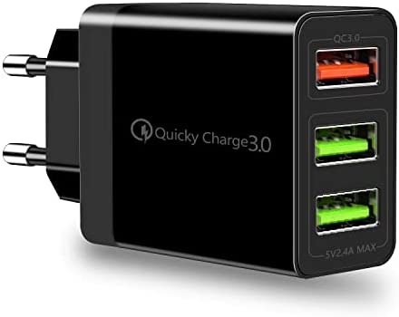 Chargeur USB Prise USB Adaptateur USB,3Ports multiprise USB Chargeur Universel QC3.0 Chargeur Rapide Chargeur Secteur USB pour Samsung iPhoneiPad Huawei Google etc Fiche Technique et Prix au Maroc