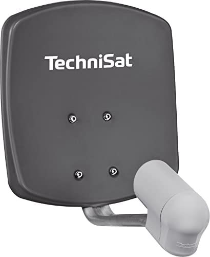 TechniSat SATMAN 45 - Antenne parabolique pour 2 abonnés (Petite Installation Satellite de 45 cm - kit Complet avec Support Mural et UNYSAT Twin-LNB) Gris Fiche Technique et Prix au Maroc
