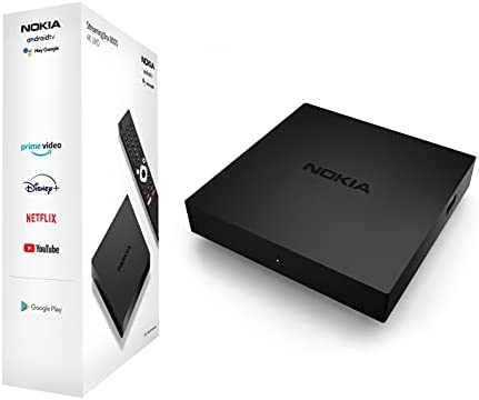 Nokia Streaming Box - Android TV Smart Box (Ultra HD 4K, HDR, Chromecast, Assistant Vocal Google, Netflix, Disney +, Prime Vidéo, Google Play Store, WiFi, HDMI, LAN, Bluetooth, H.264, HEVC H.265) Fiche Technique et Prix au Maroc