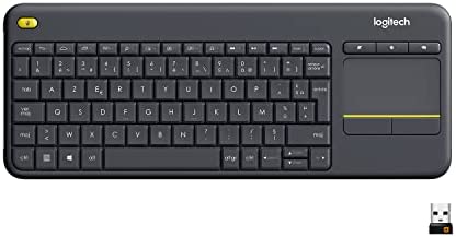 Logitech K400 Plus Clavier Sans Fil Touch TV Avec Contrôle Média et Pavé Tactile, Clavier Francais AZERTY - Noir Fiche Technique et Prix au Maroc