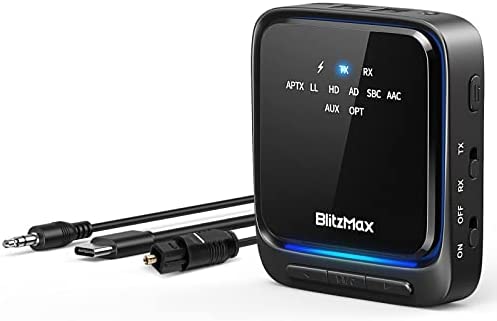 Adaptateur Bluetooth 5.2, récepteur émetteur Bluetooth, Faible Latence et HD, Double Connexion, Sortie Optique numérique AUX + RCA + 3,5 mm, pour TV/Haut-Parleur/stéréo Domestique/Ordinateur Portable Fiche Technique et Prix au Maroc