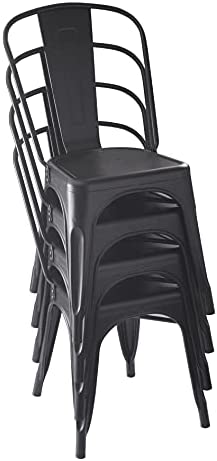 Amazon Basics Lot de 4 chaises de salle à manger en métal - Noir Fiche Technique et Prix au Maroc