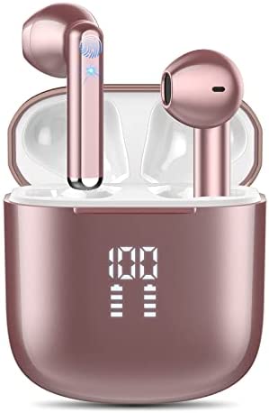 Ecouteurs Bluetooth sans Fil, Écouteurs Bluetooth 5.3 avec ENC Réduction de Bruit, Hi-FI Son Stéréo, Écouteur sans Fil IPX7 Étanche Oreillette Bluetooth Écran LED, Casque Bluetooth Or Rose Fiche Technique et Prix au Maroc