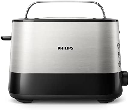 Philips Grille-pain - 2 Fentes, 7 Réglages, Réchauffe-Viennoiseries, Décongélation, Surélévation, Arrêt Automatique, Noir (HD2637/90) Fiche Technique et Prix au Maroc