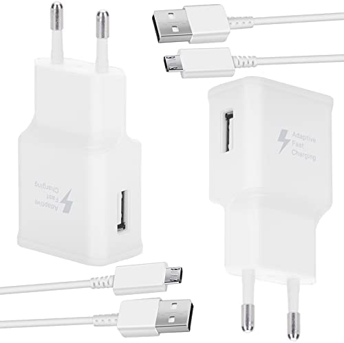 KAIMENGLONG Lot de 2 Chargeurs Rapides avec Câble de Charge Rapide Micro USB 1,5 m pour Samsung Galaxy S7 S7 Edge A10 A10s A10e A6 A6+ 2018 S6 S5 S4 Note 5 Xcover 4 3 J4+ J6+ A3 A5 A7 J3 J5 J5 J7 Tab Fiche Technique et Prix au Maroc