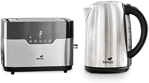 Senya SYPK-004 Grille-Pain Tactile Deux Fentes Larges INOX et Bouilloire électrique Smart Kettle, Métal, 1.7 liters Fiche Technique et Prix au Maroc