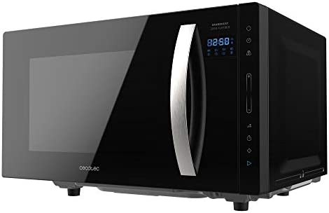 Cecotec Micro-ondes sans plaque GrandHeat 2300 Flatbed Touch Black. Capacité 23 litres, Puissance 800 W, 8 fonctions préréglées, Minuterie jusqu'à 95 min. Fiche Technique et Prix au Maroc