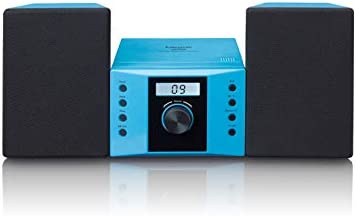 Lenco MC-013BU Chaîne stéréo compacte pour Enfant avec Lecteur CD et écran LCD Entrée AUX 2 x 2 W RMS avec Autocollants Bleu Fiche Technique et Prix au Maroc