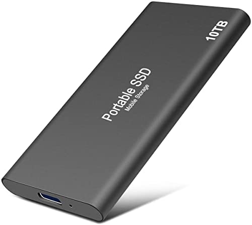 10 To Portable SSD External Disque dur USB-C USB 3.1 External Solid State Drive SSD Compatible pour Desktop/Mac/3 Year Rescue Service (10 To, noir) Fiche Technique et Prix au Maroc