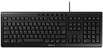 CHERRY STREAM KEYBOARD, disposition française, clavier AZERTY, clavier filaire, Blue Angel, homologation GS, mécanisme à ciseaux SX, frappe silencieuse, noir Fiche Technique et Prix au Maroc