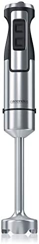 Arendo - Mixeur plongeant 1000 W en acier inoxydable - Couteau à quatre ailes - Mélangeur par immersion - Contrôle continu de la vitesse - Bouton turbo - Pied de mixage amovible - Certifié GS Fiche Technique et Prix au Maroc