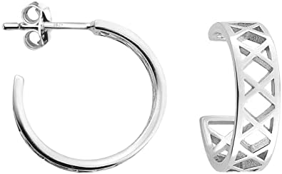 SOFIA MILANI - Boucles d'Oreilles pour Femme en Argent 925 - Créole en Forme de Grille Fiche Technique et Prix au Maroc