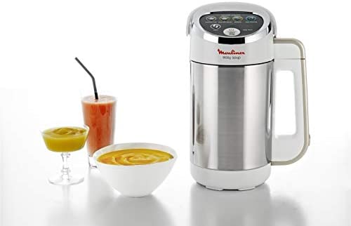 Moulinex Easy Soup Blender Chauffant, Robot cuiseur, Double Paroi, Capacité 1,2L,Soupe, Velouté, Compote, Smoothies, Maintien au Chaud, 1000W, 5 Programmes Automatiques LM841110 Fiche Technique et Prix au Maroc