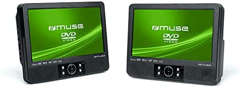 Muse M-995 CVB tragbarer DVD-Spieler (22,9 cm (9 Zoll) Display, SD/MMC-Kartenleser, AV-Ausgang, AV-Eingang, DVD+/-RW, CD+/-RW) mit 2x DVD-Spielern und 2x Bildschirmen schwarz Fiche Technique et Prix au Maroc