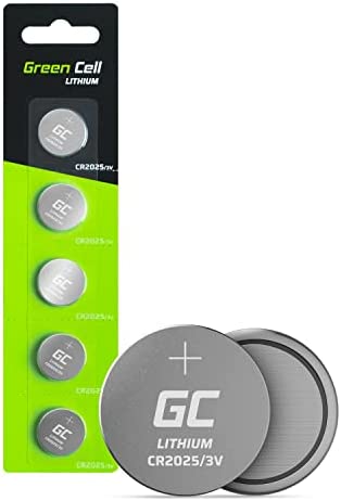 Piles Bouton au Lithium Green Cell CR2025 3V (2025 / CR2025 / CR 2025), conçue pour Une Utilisation dans Les Porte-clés, balances et dispositifs Portables et médicaux, etc. Pack de 5 Fiche Technique et Prix au Maroc