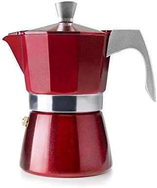 Ibili 623212 Evva Cafetière Expresso pour 12 Tasses Aluminium Rouge 26 x 13 x 13 cm Fiche Technique et Prix au Maroc