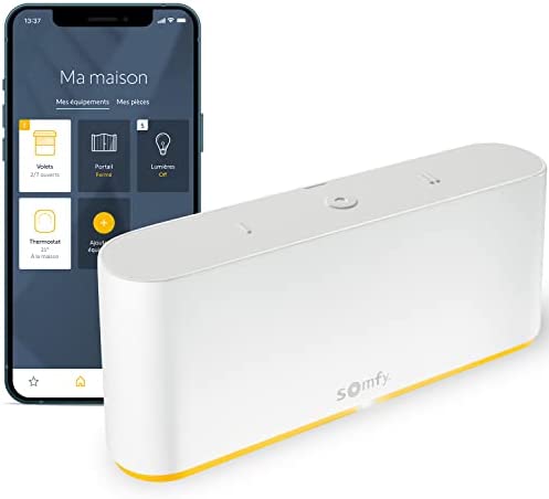 Somfy 1870595 - TaHoma switch | Commande intelligente pour centraliser et connecter votre logement | Compatible io, RTS & Zigbee 3.0 | Contrôle à la voix avec l'Assistant Google, Amazon Alexa HomeKit Fiche Technique et Prix au Maroc