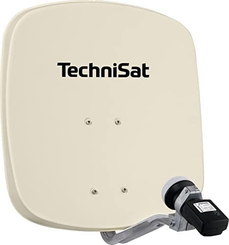 TechniSat DIGIDISH 45 - Antenna parabolica per 1 partecipante (Piccola Antenna parabolica di 45 cm - Set Completo Con supporto a Muro e cercatore di satelliti V/H-LNB) Beige Fiche Technique et Prix au Maroc
